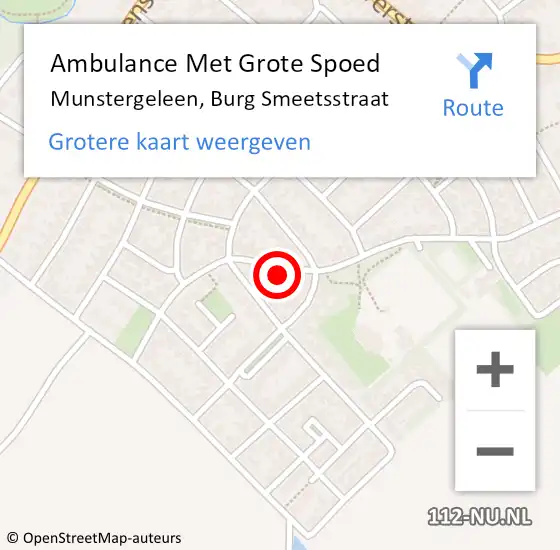 Locatie op kaart van de 112 melding: Ambulance Met Grote Spoed Naar Munstergeleen, Burg Smeetsstraat op 5 december 2014 09:12