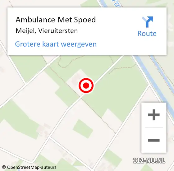 Locatie op kaart van de 112 melding: Ambulance Met Spoed Naar Meijel, Vieruitersten op 5 december 2014 10:55