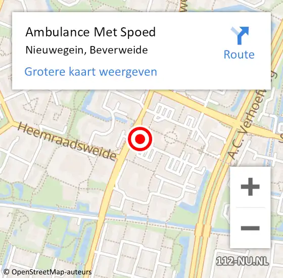 Locatie op kaart van de 112 melding: Ambulance Met Spoed Naar Nieuwegein, Beverweide op 5 december 2014 11:37