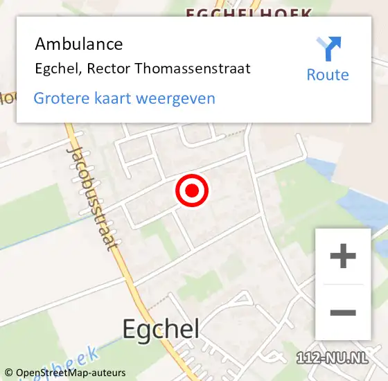 Locatie op kaart van de 112 melding: Ambulance Egchel, Rector Thomassenstraat op 5 december 2014 12:19