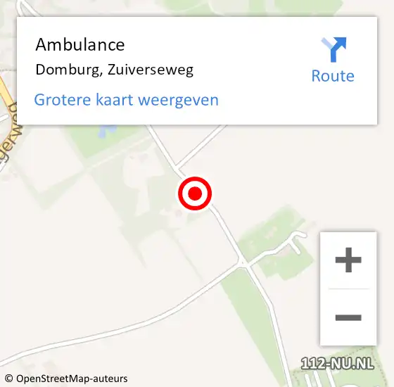 Locatie op kaart van de 112 melding: Ambulance Domburg, Zuiverseweg op 5 december 2014 12:25