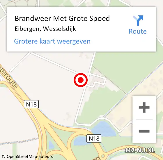 Locatie op kaart van de 112 melding: Brandweer Met Grote Spoed Naar Eibergen, Wesselsdijk op 5 december 2014 12:43