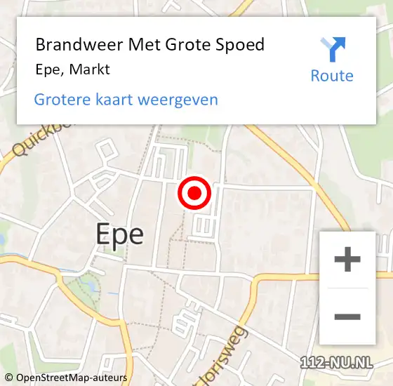 Locatie op kaart van de 112 melding: Brandweer Met Grote Spoed Naar Epe, Markt op 5 december 2014 13:13