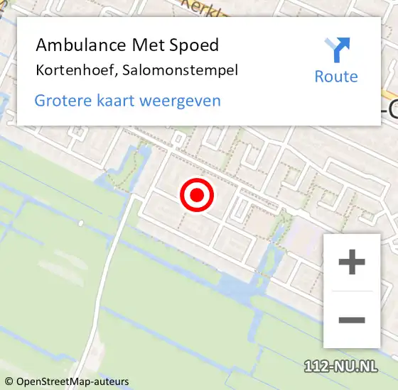 Locatie op kaart van de 112 melding: Ambulance Met Spoed Naar Kortenhoef, Salomonstempel op 5 december 2014 14:40