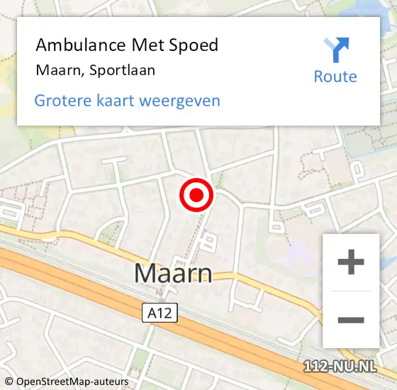 Locatie op kaart van de 112 melding: Ambulance Met Spoed Naar Maarn, Sportlaan op 23 oktober 2013 10:27