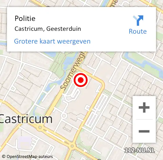 Locatie op kaart van de 112 melding: Politie Castricum, Geesterduin op 5 december 2014 15:34