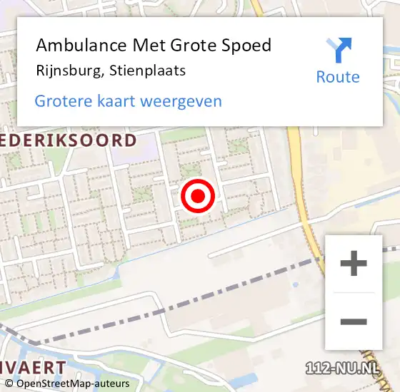 Locatie op kaart van de 112 melding: Ambulance Met Grote Spoed Naar Rijnsburg, Stienplaats op 5 december 2014 16:38