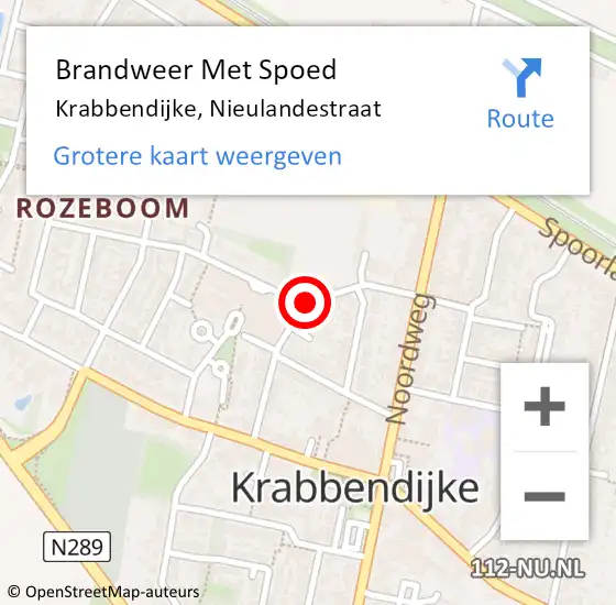 Locatie op kaart van de 112 melding: Brandweer Met Spoed Naar Krabbendijke, Nieulandestraat op 5 december 2014 17:13