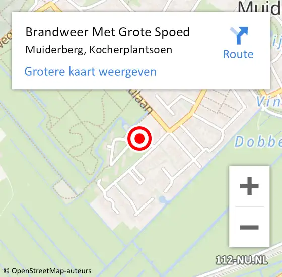 Locatie op kaart van de 112 melding: Brandweer Met Grote Spoed Naar Muiderberg, Kocherplantsoen op 5 december 2014 17:47