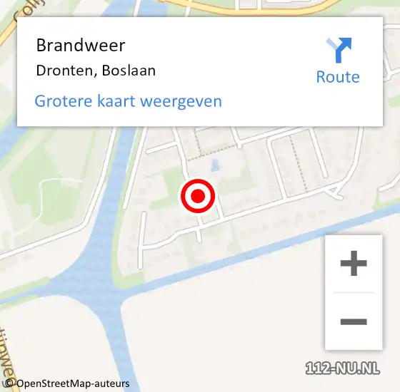 Locatie op kaart van de 112 melding: Brandweer Dronten, Boslaan op 5 december 2014 20:42