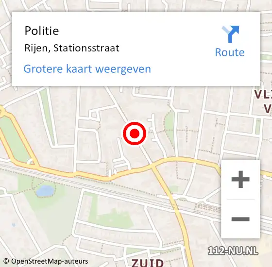 Locatie op kaart van de 112 melding: Politie Rijen, Stationsstraat op 5 december 2014 20:50