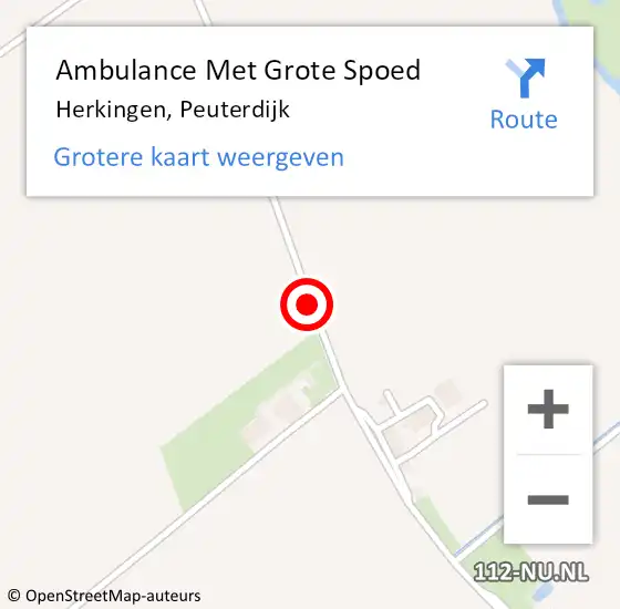 Locatie op kaart van de 112 melding: Ambulance Met Grote Spoed Naar Herkingen, Peuterdijk op 5 december 2014 23:07