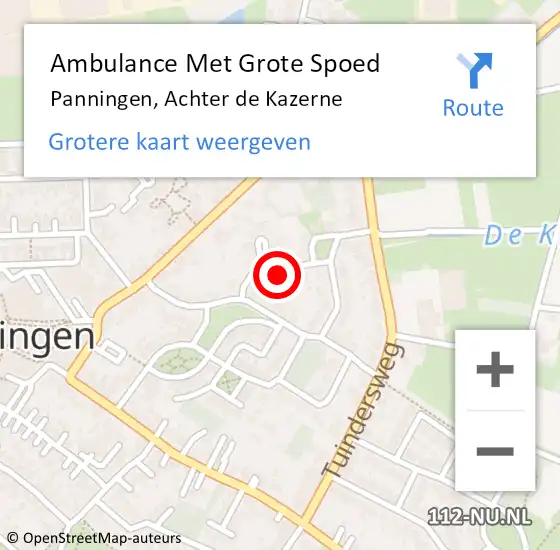 Locatie op kaart van de 112 melding: Ambulance Met Grote Spoed Naar Panningen, Achter de Kazerne op 5 december 2014 23:21