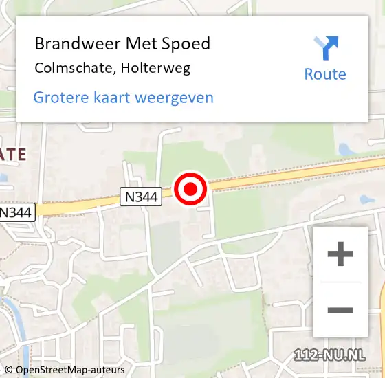 Locatie op kaart van de 112 melding: Brandweer Met Spoed Naar Colmschate, Holterweg op 5 december 2014 23:46