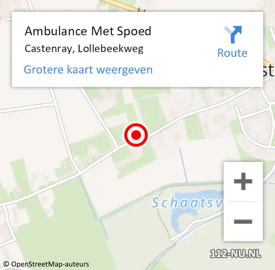 Locatie op kaart van de 112 melding: Ambulance Met Spoed Naar Castenray, Lollebeekweg op 6 december 2014 00:02