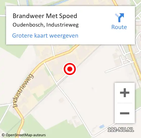 Locatie op kaart van de 112 melding: Brandweer Met Spoed Naar Oudenbosch, Industrieweg op 6 december 2014 02:14