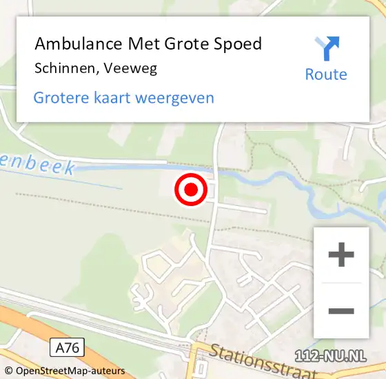 Locatie op kaart van de 112 melding: Ambulance Met Grote Spoed Naar Schinnen, Veeweg op 6 december 2014 03:09