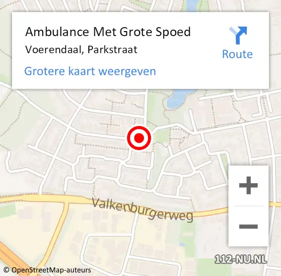 Locatie op kaart van de 112 melding: Ambulance Met Grote Spoed Naar Voerendaal, Parkstraat op 6 december 2014 07:32