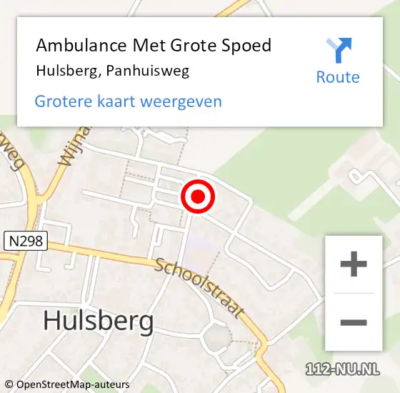 Locatie op kaart van de 112 melding: Ambulance Met Grote Spoed Naar Hulsberg, Panhuisweg op 6 december 2014 08:09