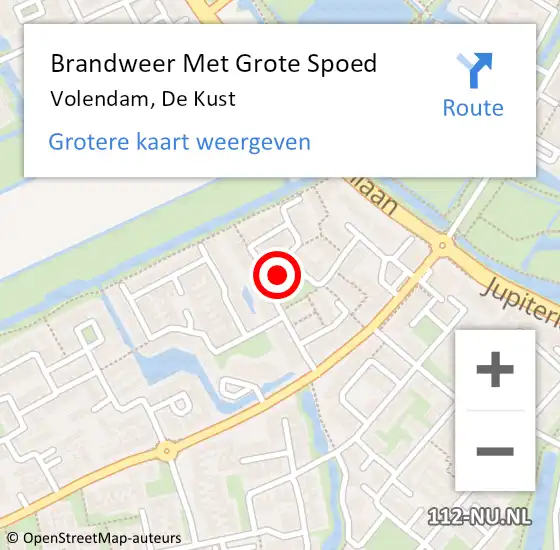 Locatie op kaart van de 112 melding: Brandweer Met Grote Spoed Naar Volendam, De Kust op 6 december 2014 08:38