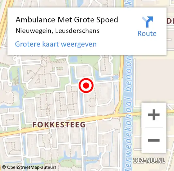 Locatie op kaart van de 112 melding: Ambulance Met Grote Spoed Naar Nieuwegein, Leusderschans op 6 december 2014 09:39