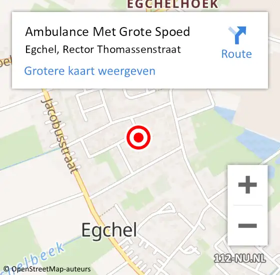 Locatie op kaart van de 112 melding: Ambulance Met Grote Spoed Naar Egchel, Rector Thomassenstraat op 6 december 2014 10:08
