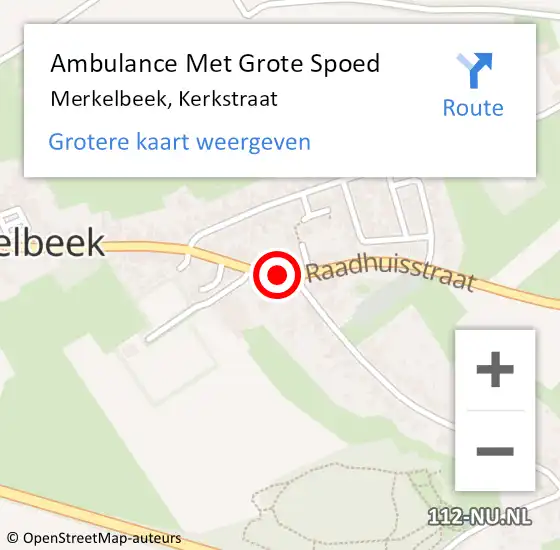 Locatie op kaart van de 112 melding: Ambulance Met Grote Spoed Naar Merkelbeek, Kerkstraat op 6 december 2014 11:37