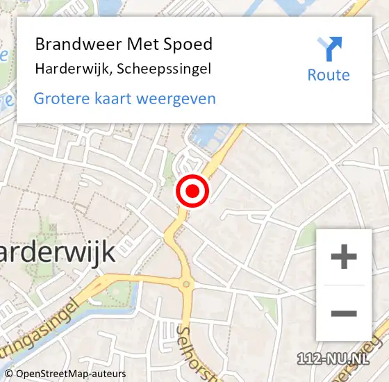 Locatie op kaart van de 112 melding: Brandweer Met Spoed Naar Harderwijk, Scheepssingel op 6 december 2014 12:40