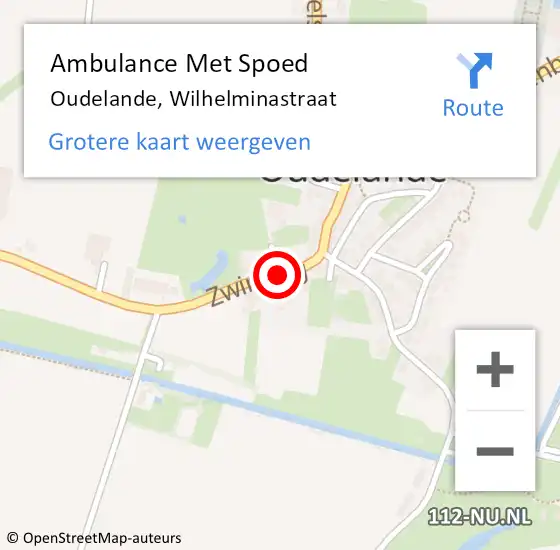 Locatie op kaart van de 112 melding: Ambulance Met Spoed Naar Oudelande, Wilhelminastraat op 6 december 2014 13:26