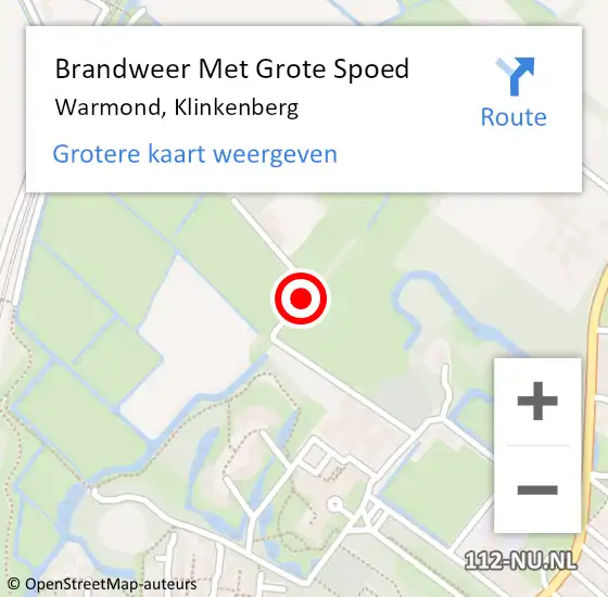 Locatie op kaart van de 112 melding: Brandweer Met Grote Spoed Naar Warmond, Klinkenberg op 23 oktober 2013 11:52