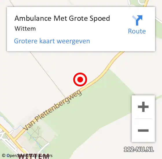 Locatie op kaart van de 112 melding: Ambulance Met Grote Spoed Naar Wittem op 6 december 2014 14:41