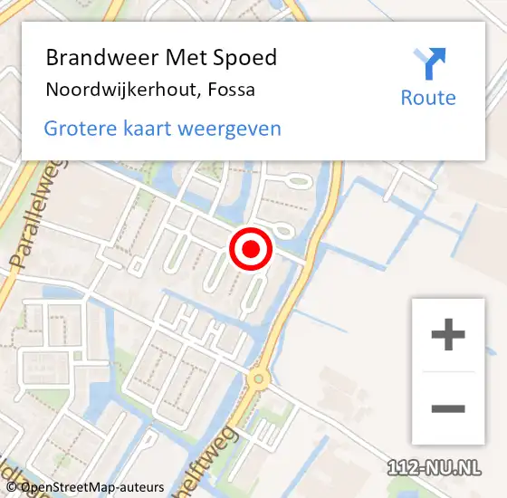 Locatie op kaart van de 112 melding: Brandweer Met Spoed Naar Noordwijkerhout, Fossa op 6 december 2014 17:11