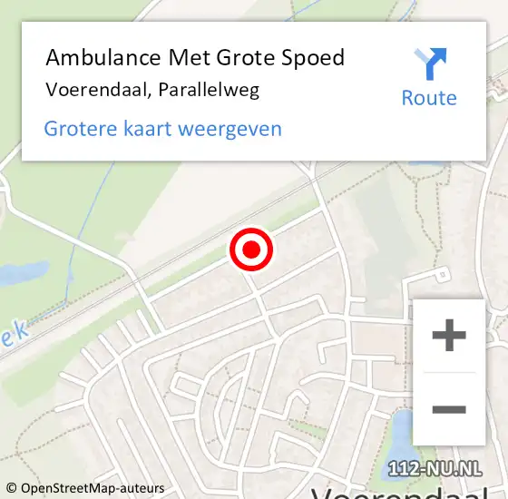 Locatie op kaart van de 112 melding: Ambulance Met Grote Spoed Naar Voerendaal, Parallelweg op 6 december 2014 17:23