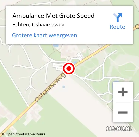 Locatie op kaart van de 112 melding: Ambulance Met Grote Spoed Naar Echten, Oshaarseweg op 6 december 2014 19:58