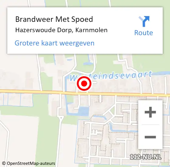 Locatie op kaart van de 112 melding: Brandweer Met Spoed Naar Hazerswoude Dorp, Karnmolen op 23 oktober 2013 12:23