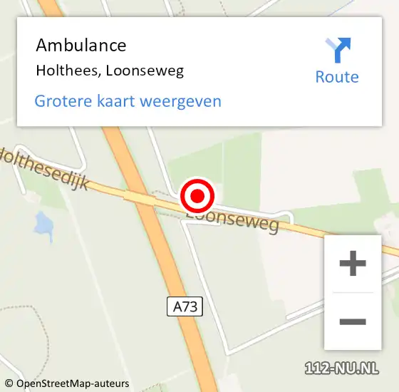 Locatie op kaart van de 112 melding: Ambulance Holthees, Loonseweg op 23 oktober 2013 12:25