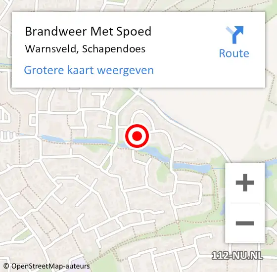 Locatie op kaart van de 112 melding: Brandweer Met Spoed Naar Warnsveld, Schapendoes op 6 december 2014 21:25