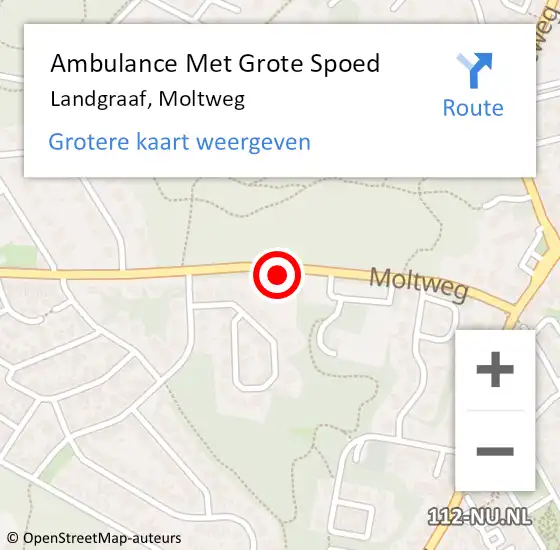 Locatie op kaart van de 112 melding: Ambulance Met Grote Spoed Naar Landgraaf, Moltweg op 6 december 2014 22:23