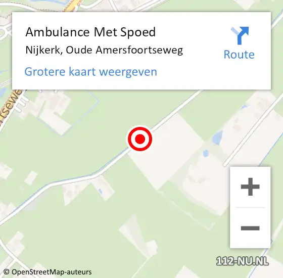 Locatie op kaart van de 112 melding: Ambulance Met Spoed Naar Nijkerk, Oude Amersfoortseweg op 7 december 2014 01:04