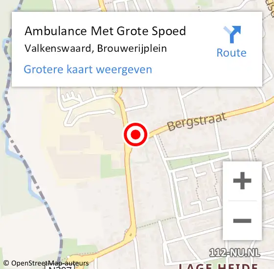 Locatie op kaart van de 112 melding: Ambulance Met Grote Spoed Naar Valkenswaard, Brouwerijplein op 7 december 2014 01:06