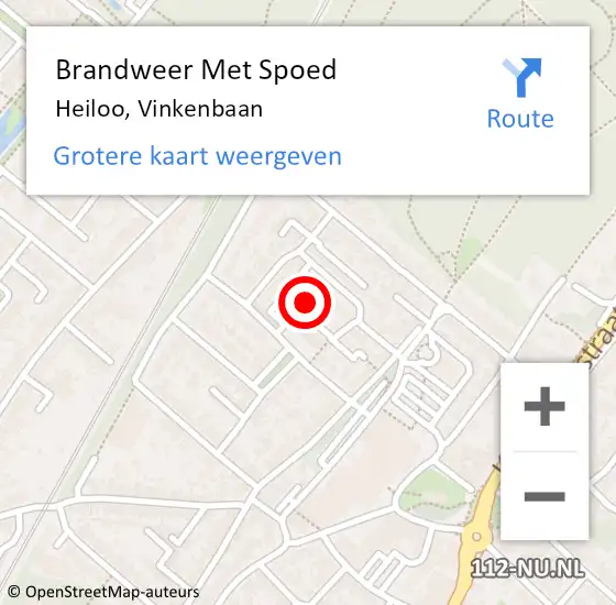 Locatie op kaart van de 112 melding: Brandweer Met Spoed Naar Heiloo, Vinkenbaan op 7 december 2014 09:59