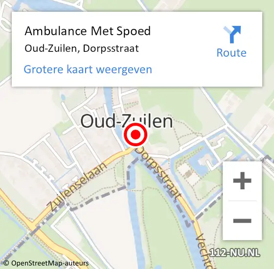 Locatie op kaart van de 112 melding: Ambulance Met Spoed Naar Oud-Zuilen, Dorpsstraat op 7 december 2014 10:02