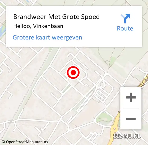 Locatie op kaart van de 112 melding: Brandweer Met Grote Spoed Naar Heiloo, Vinkenbaan op 7 december 2014 10:06