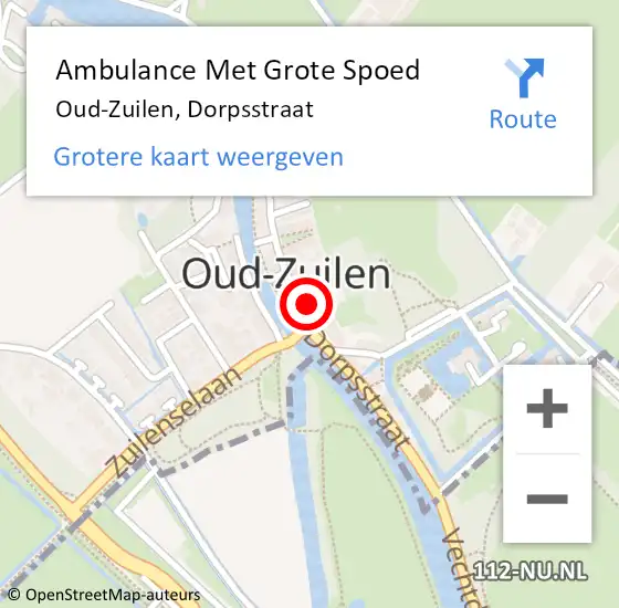 Locatie op kaart van de 112 melding: Ambulance Met Grote Spoed Naar Oud-Zuilen, Dorpsstraat op 7 december 2014 10:18