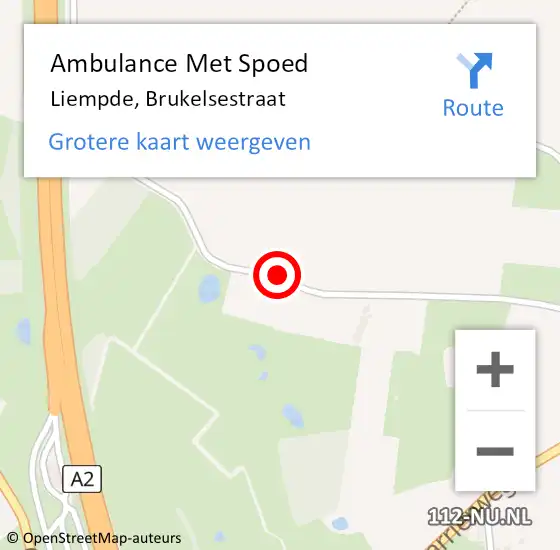 Locatie op kaart van de 112 melding: Ambulance Met Spoed Naar Liempde, Brukelsestraat op 7 december 2014 12:50