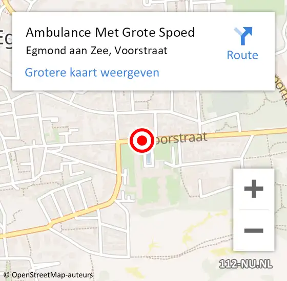 Locatie op kaart van de 112 melding: Ambulance Met Grote Spoed Naar Egmond aan Zee, Voorstraat op 7 december 2014 13:52