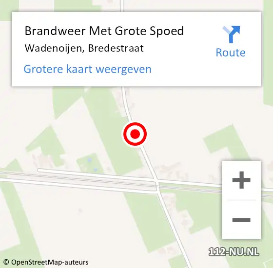 Locatie op kaart van de 112 melding: Brandweer Met Grote Spoed Naar Wadenoijen, Bredestraat op 7 december 2014 15:00