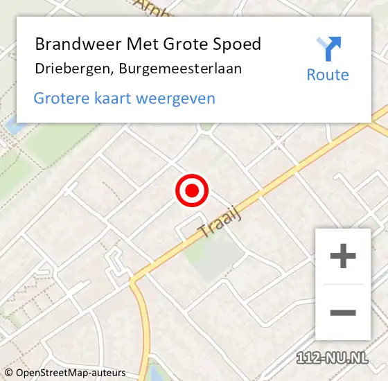 Locatie op kaart van de 112 melding: Brandweer Met Grote Spoed Naar Driebergen, Burgemeesterlaan op 7 december 2014 15:26