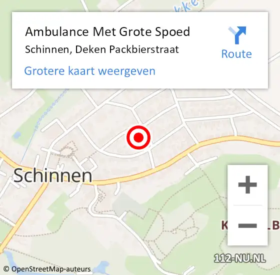 Locatie op kaart van de 112 melding: Ambulance Met Grote Spoed Naar Schinnen, Deken Packbierstraat op 7 december 2014 16:10