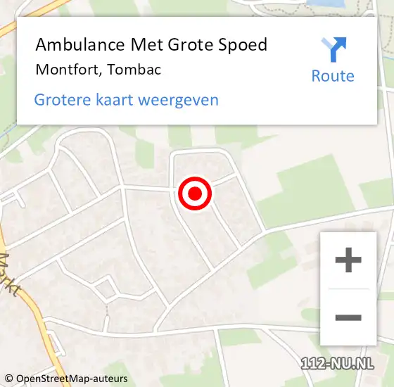 Locatie op kaart van de 112 melding: Ambulance Met Grote Spoed Naar Montfort, Tombac op 7 december 2014 17:14